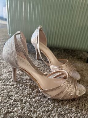 De Blossom Collection Rose Gold Glitter D'Orsay Heels